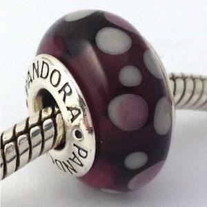 Authentic PANDORA Purple Bubbles Murano Glass Charm 790693